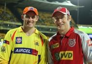 David Hussey with elder brother Mike after the latter won the Orange Cap in 2013